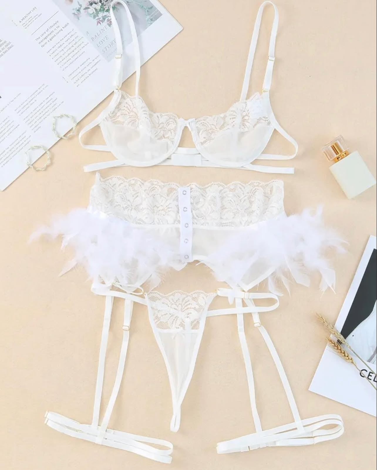 Iconic Lingerie’s Angel Feather Garter Belt