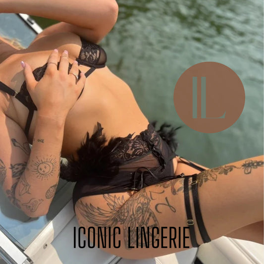 Iconic Lingerie’s Angel Feather Garter Belt